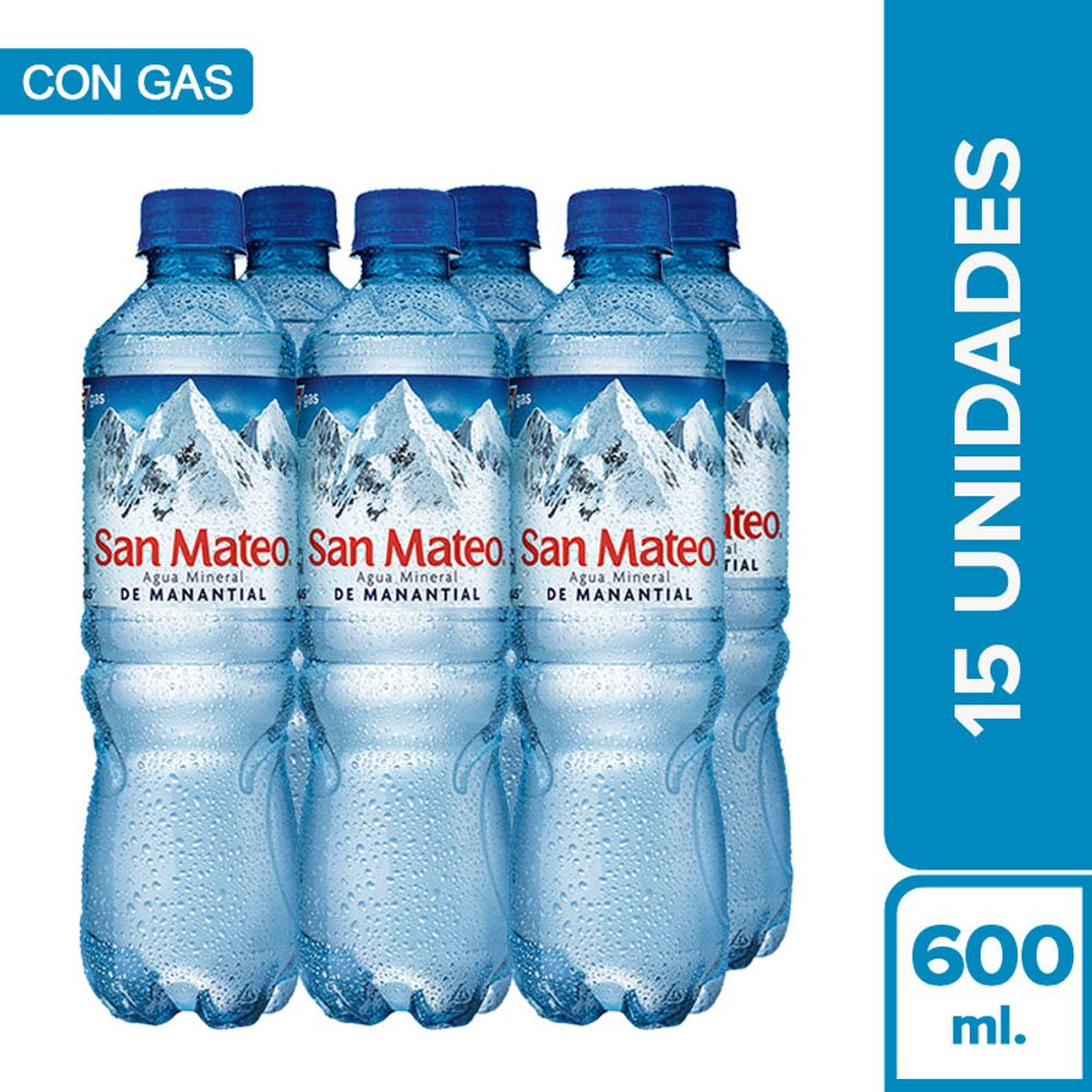 Agua San Mateo con Gas 15Pack Bot 600 ml Oechsle