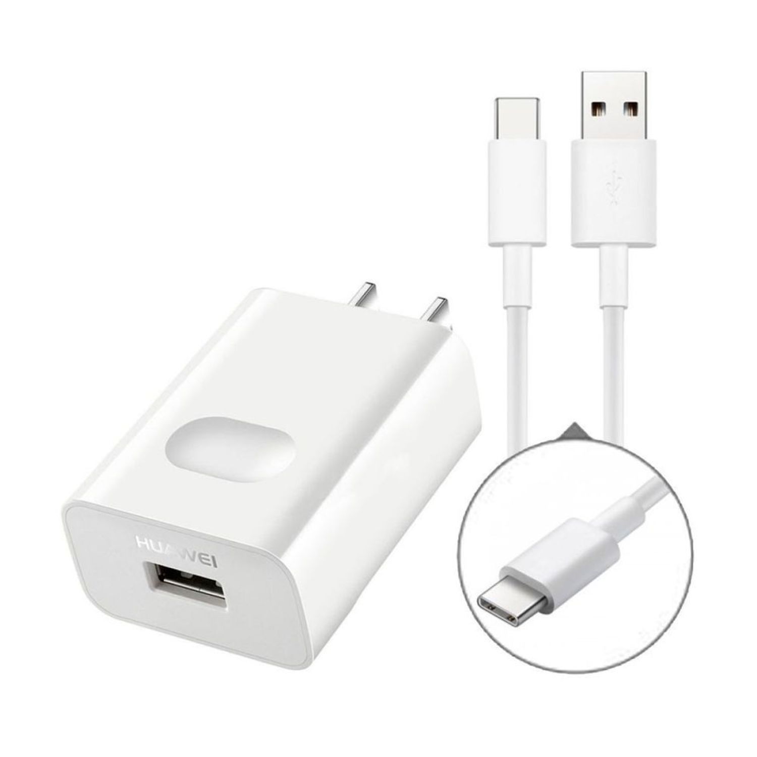 Cargador Huawei 18w Carga Rápida Cable Usb Tipo C Hw 059200 Blanco Suelto Oechsle 4480