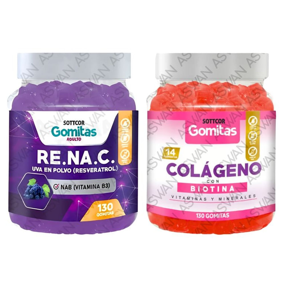 Pack Adulto Resveratrol & Colageno 130 Gomitas - SOTTCOR