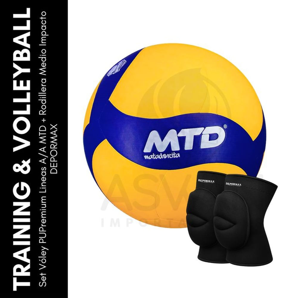 Set Vóley PUPremium Lineas AA MTD + Rodillera Medio Impacto DEPORMAX