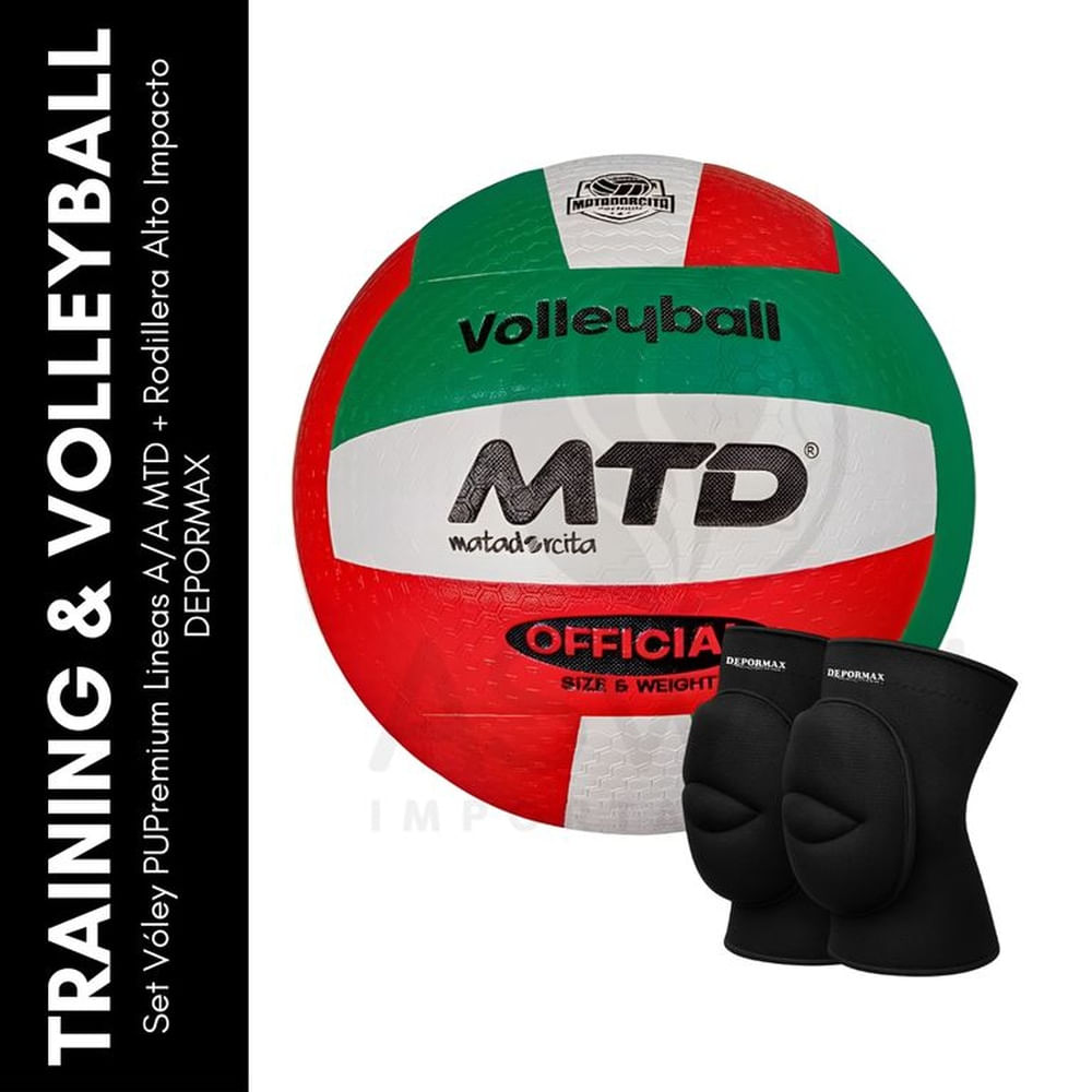 Set Vóley PPremium RV MTD + Rodillera Medio Impacto DEPORMAX