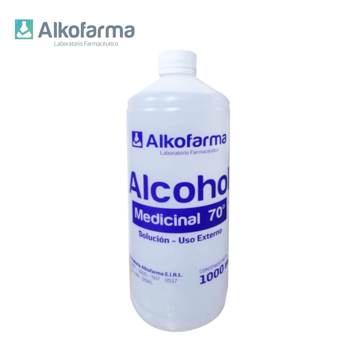 Alcohol Líquido Medicinal 70° Alkofarma 1 Litro Alkofarma