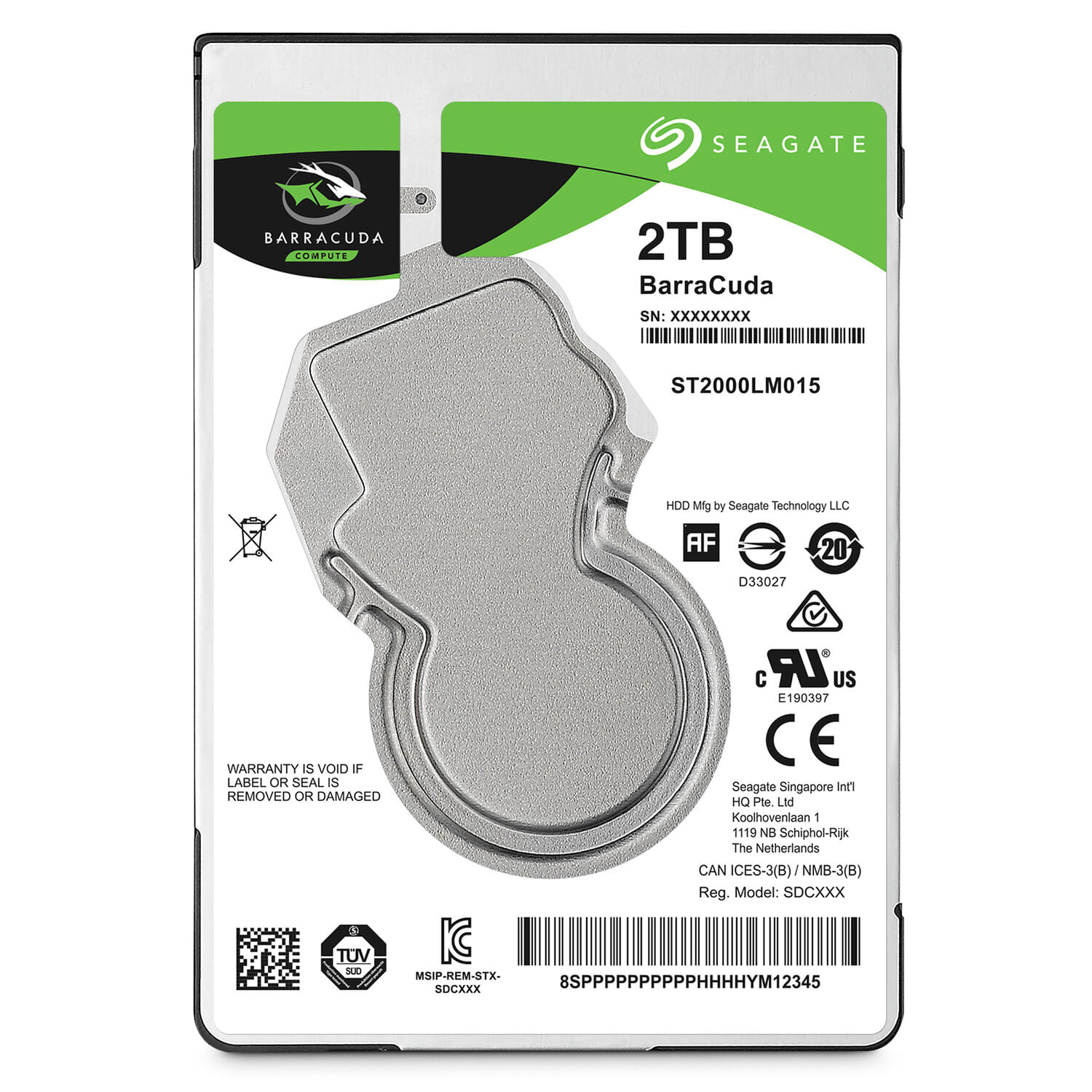 Disco Duro Interno Seagate Barracuda Compute de 2Tb 5400 Rpm y Conexión Sata de 2.5