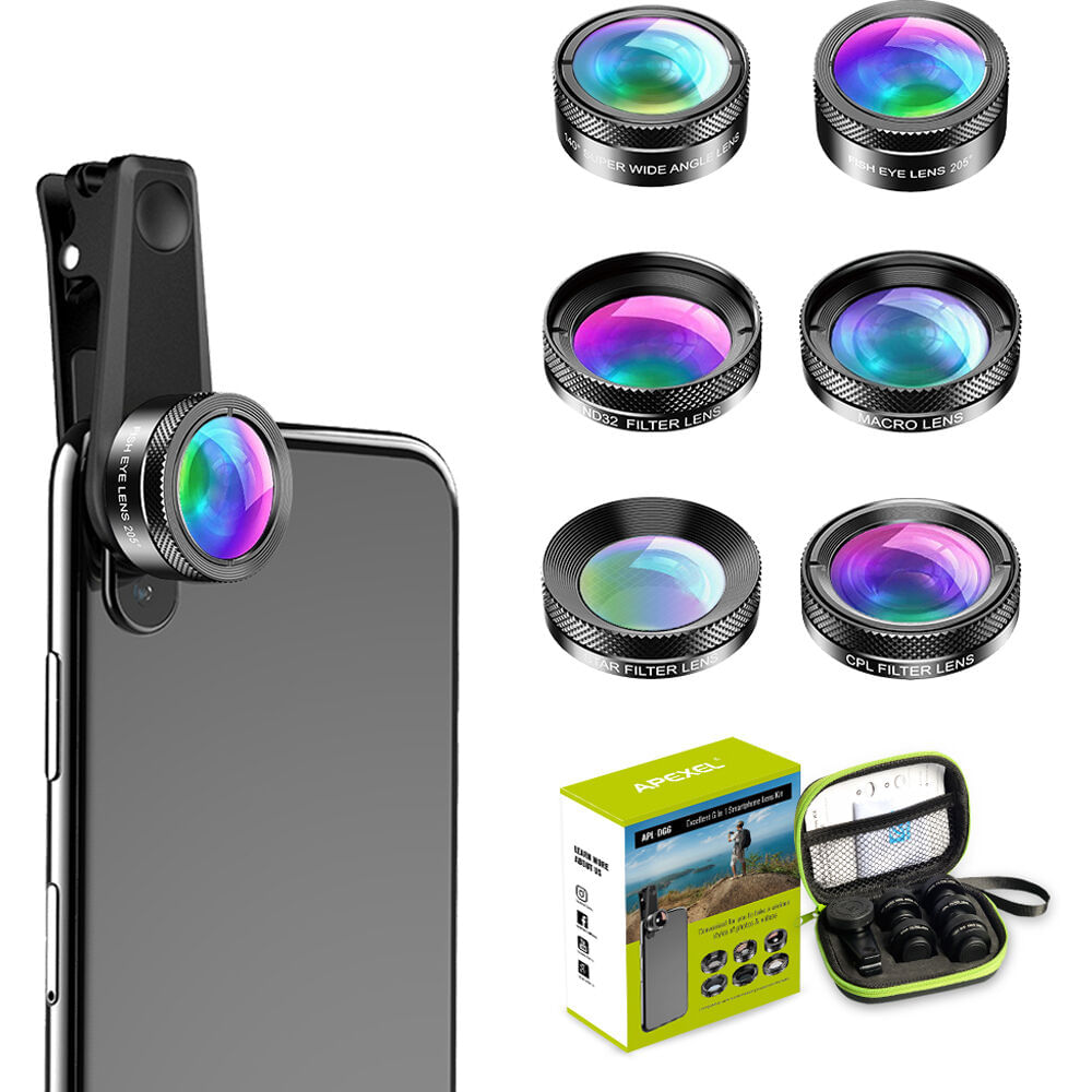 Kit de Lentes para Smartphone Apexel 6 en 1 1692505-REG Kit de Lentes para Smartphone Apexel 6 en 1 1692505-REG