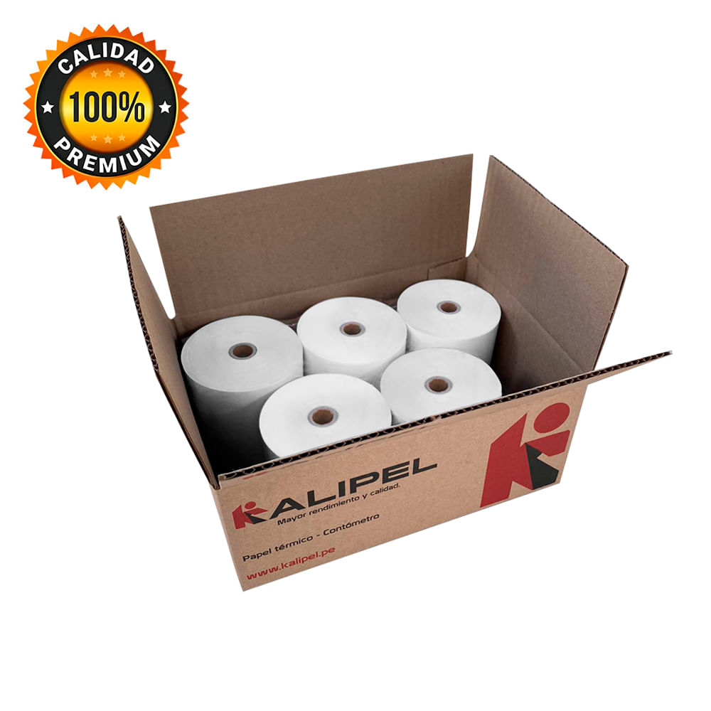 Papel Termico 5 Rollos Contometro 80x80mm 48gr KALIPEL