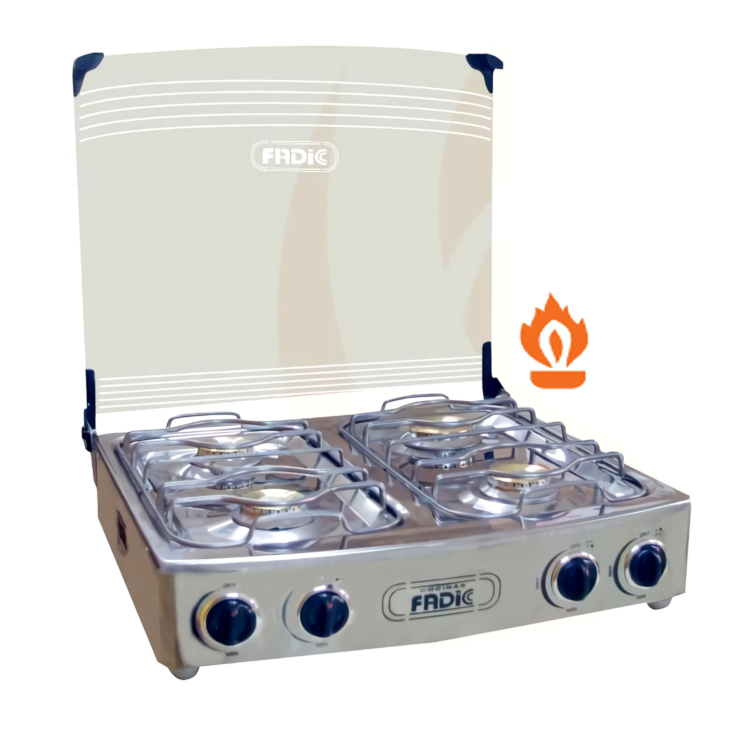 Cocina de Mesa Fadic con Tapa de Vidrio Aurora 22 4H