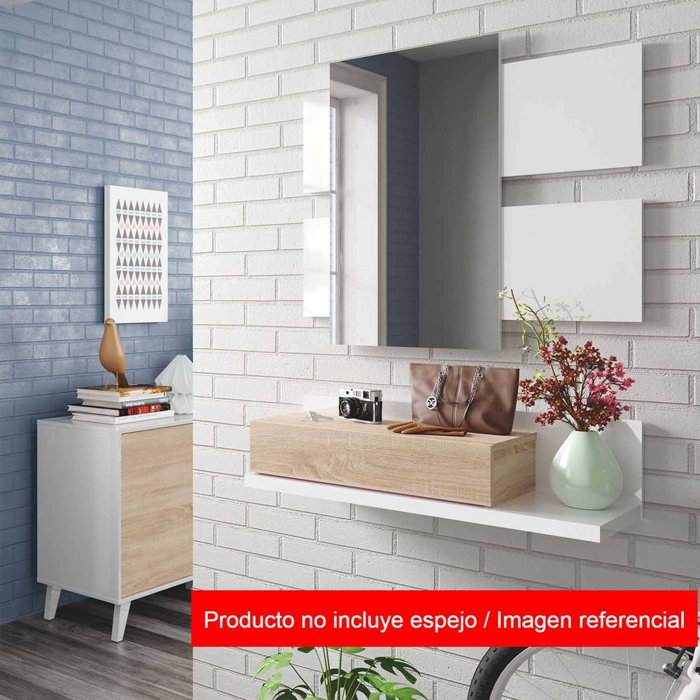 Recibidor Flotante Moderno Moli Blanco/Duna 1 Cajón Recibidor Flotante Moderno Moli Blanco/Duna 1 Cajón