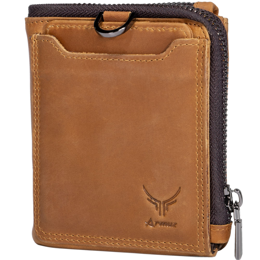 Billetera De Cuero Vacuno Novi De Alta Gama BP905 Marrón