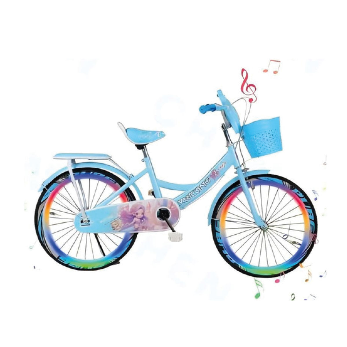 Bicicleta Vintage Para Niña Infantil Kids Aro 20 Turquesa ACP