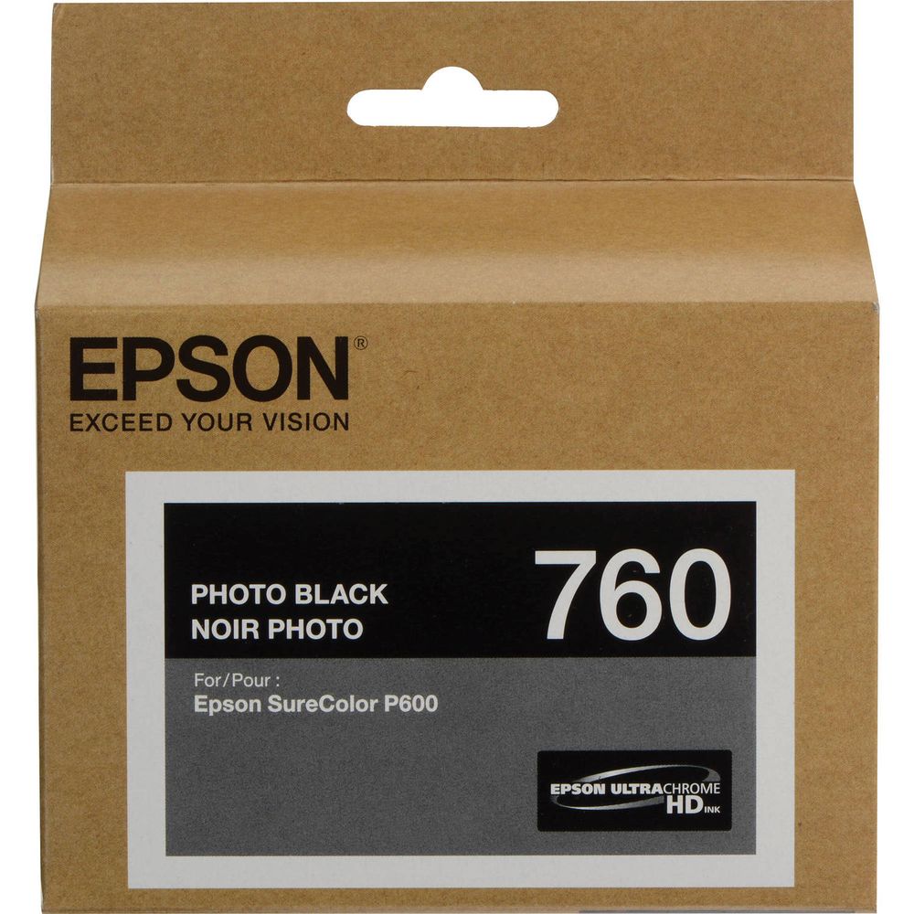 Cartucho de Tinta Epson T760 Photo Black Ultrachrome Hd 1110643-REG Cartucho de Tinta Epson T760 Photo Black Ultrachrome Hd 1110643-REG