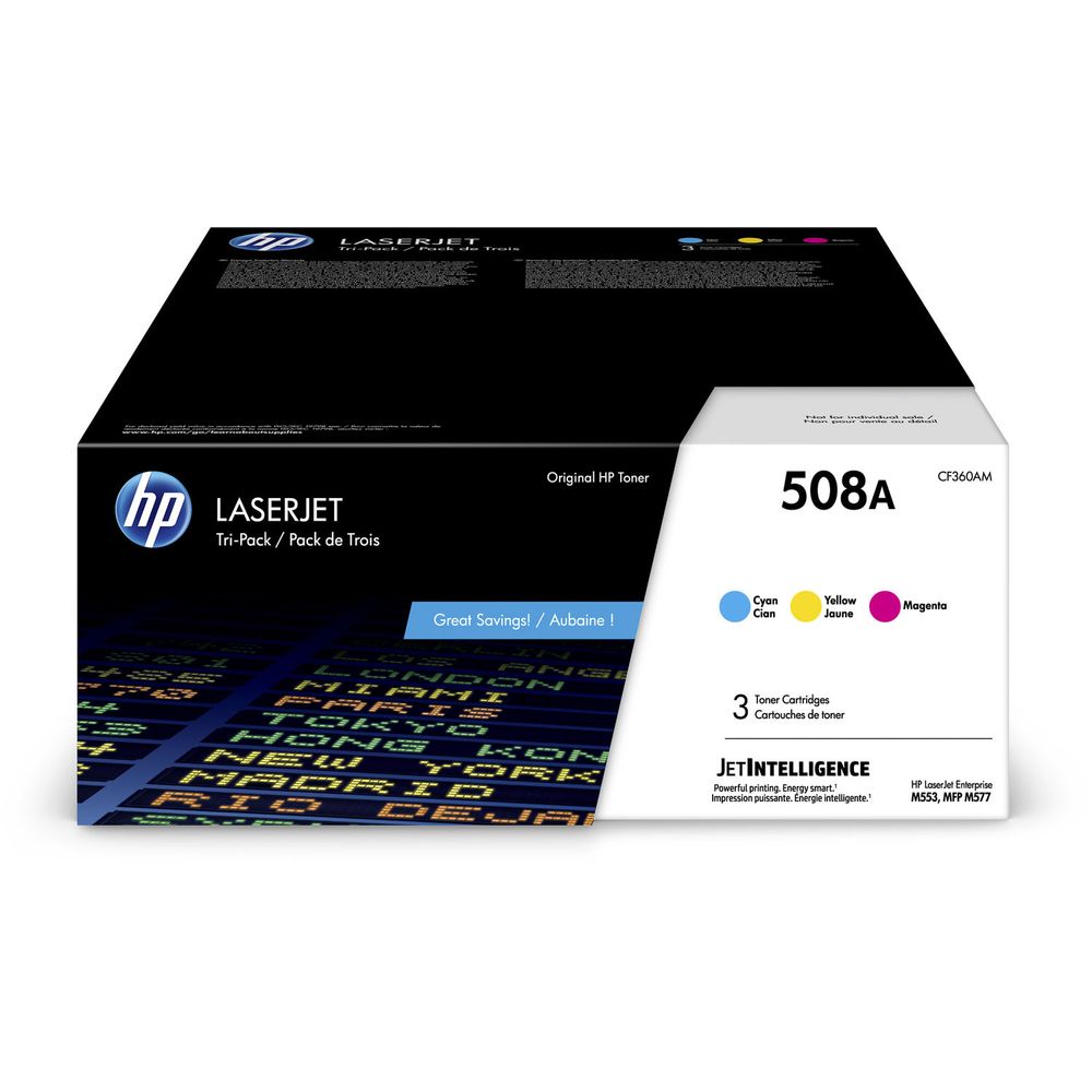 Cartuchos de Tóner Hp Laserjet 508A Cyan Magenta Amarillo Paquete de 3 1499990-REG Cartuchos de Tóner Hp Laserjet 508A Cyan Magenta Amarillo Paquete de 3 1499990-REG