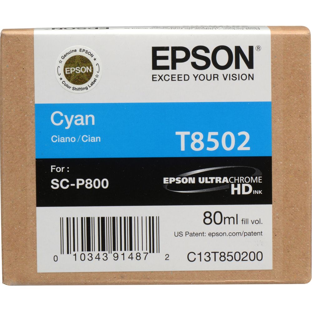 Cartucho de Tinta Epson T850200 Ultrachrome Hd Cyan 80 Ml 1141501-REG Cartucho de Tinta Epson T850200 Ultrachrome Hd Cyan 80 Ml 1141501-REG