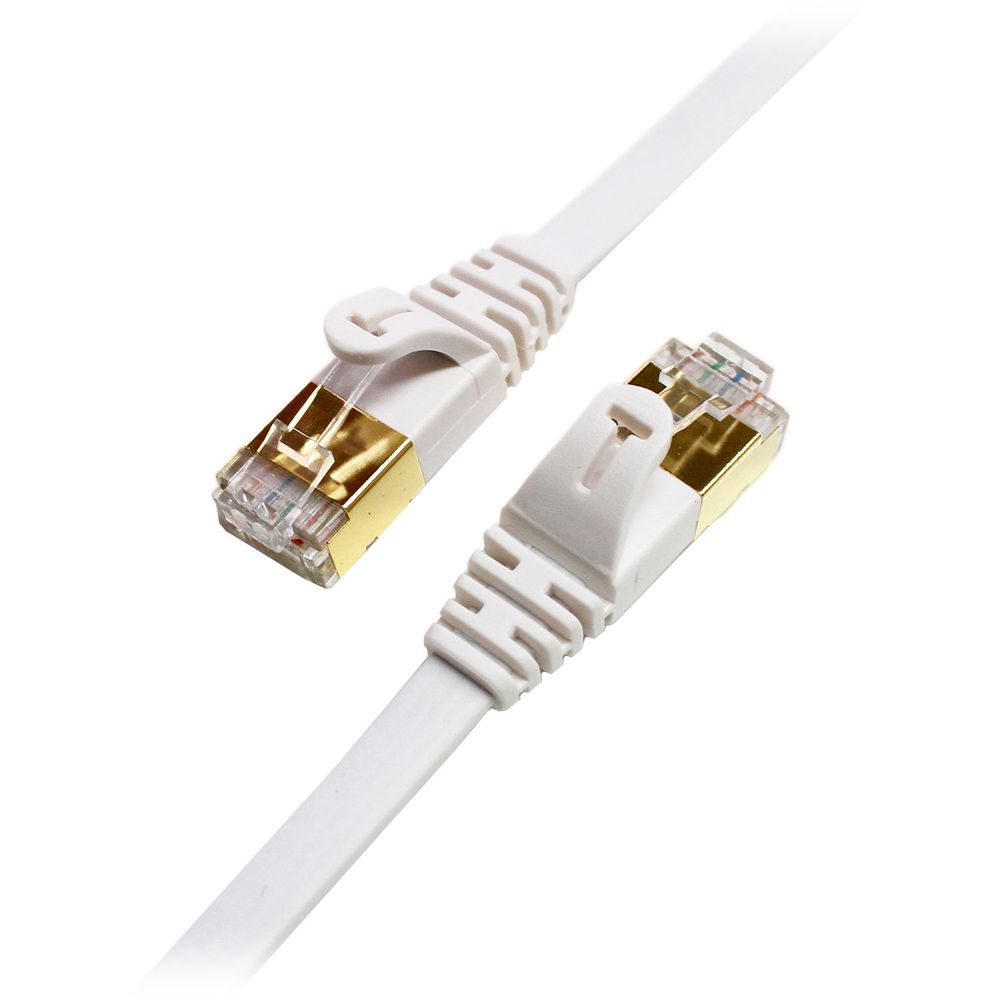 Cable de Parche Ethernet Plano Ultra Plano Blindado Cat 7 de Tera Grand 10Gb 6 Blanco 1471037-REG Cable de Parche Ethernet Plano Ultra Plano Blindado Cat 7 de Tera Grand 10Gb 6 Blanco 1471037-REG