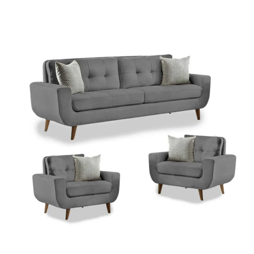 Juego de Sala Vintage 3 1 1 Fabiani Mango Gris Oscuro Juego de Sala Vintage 3 1 1 Fabiani Mango Gris Oscuro