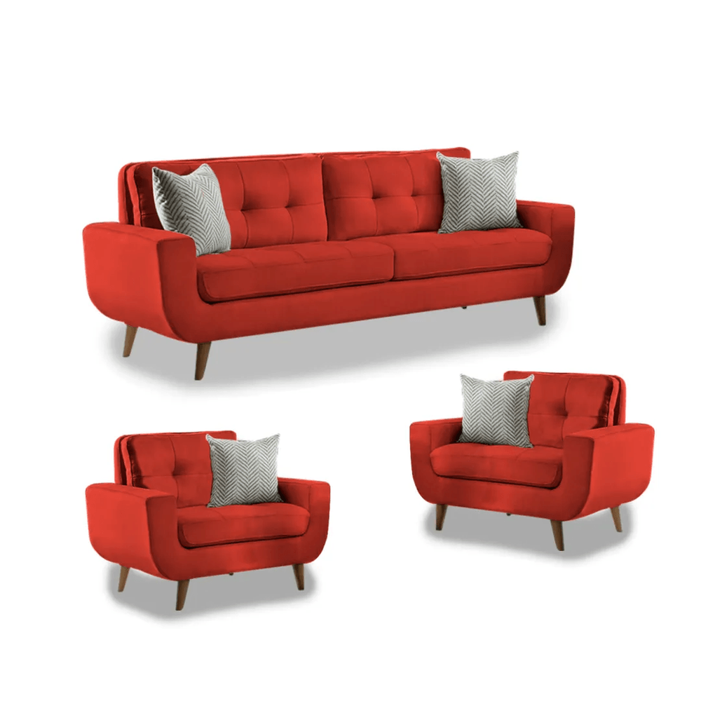 Juego de Sala Vintage 3 1 1 Fabiani Mango Rojo Juego de Sala Vintage 3 1 1 Fabiani Mango Rojo