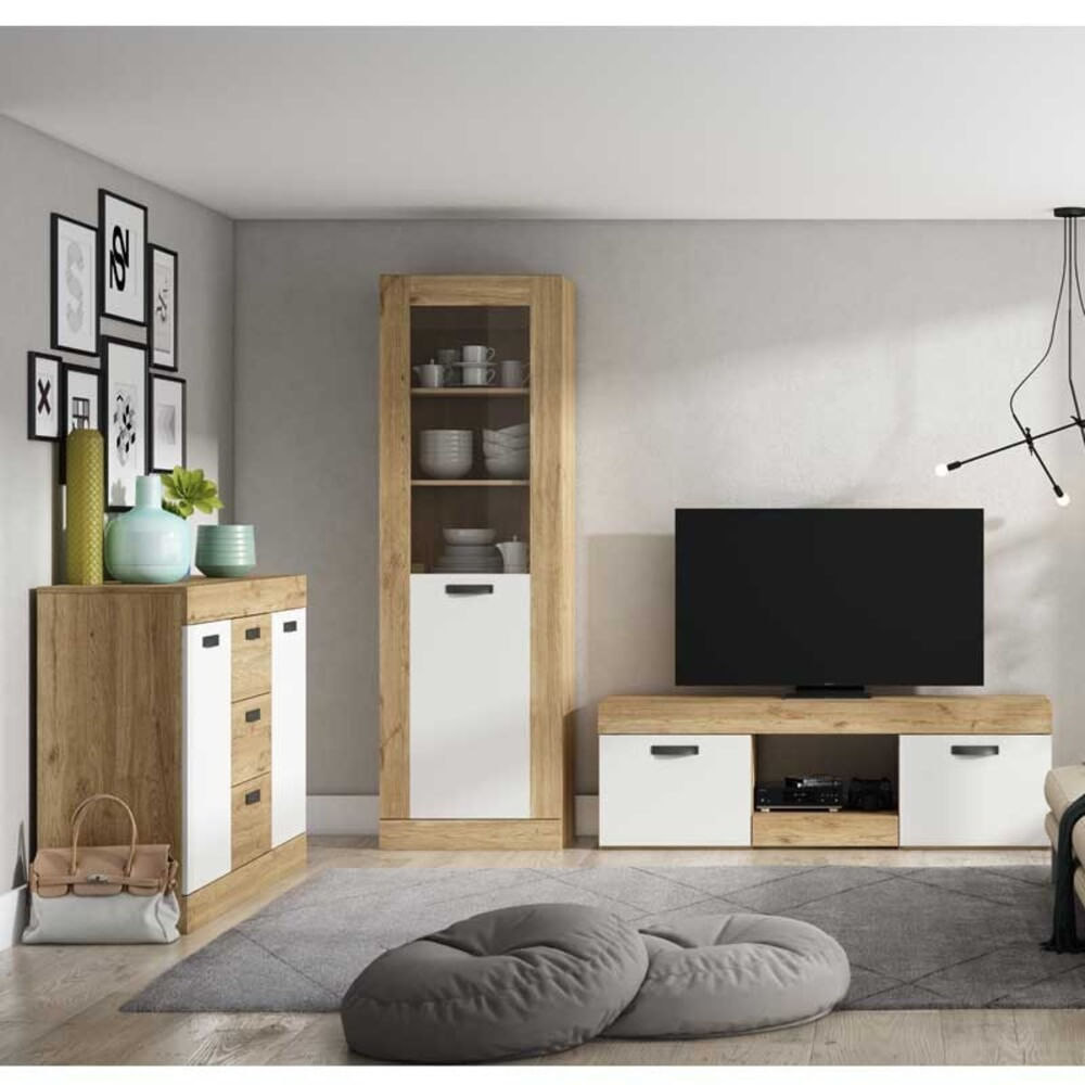 Vitrina Moderna 1 puertas Argos color Marrón/Blanco TU MESITA Vitrina Moderna 1 puertas Argos color Marrón/Blanco TU MESITA