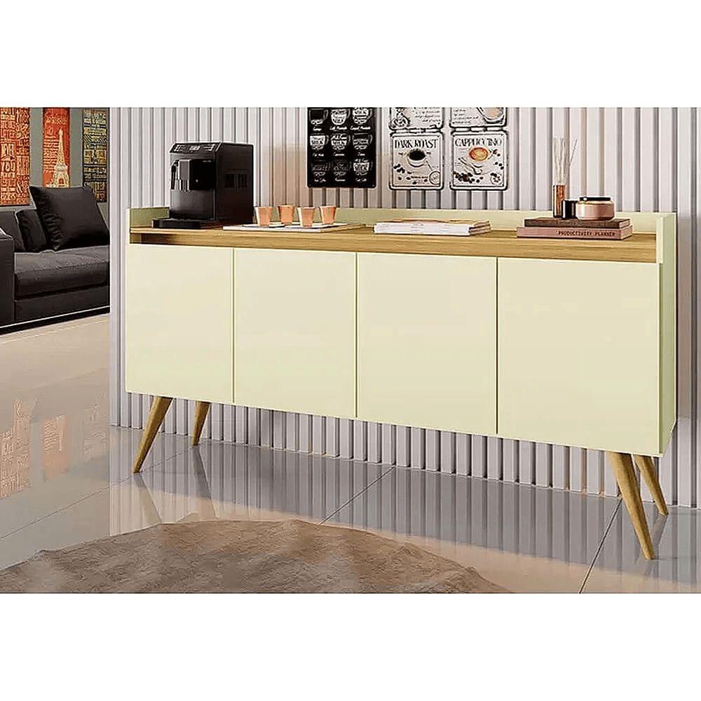 Aparador Largo 4 puertas Bostón color Blanco/Duna TU MESITA Aparador Largo 4 puertas Bostón color Blanco/Duna TU MESITA