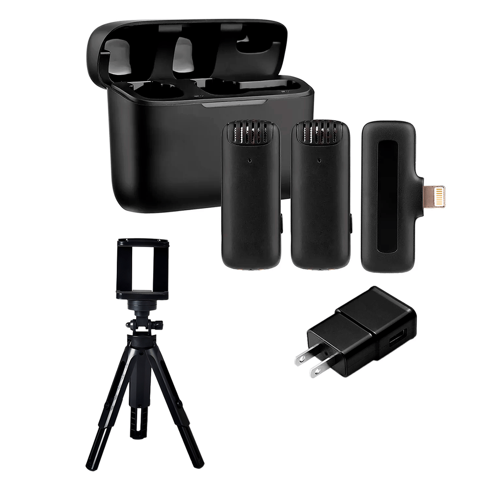 Micrófono Inalámbrico Lightning ULANZI J12 Trípode Y Cargador Micrófono Inalámbrico Lightning ULANZI J12 Trípode Y Cargador