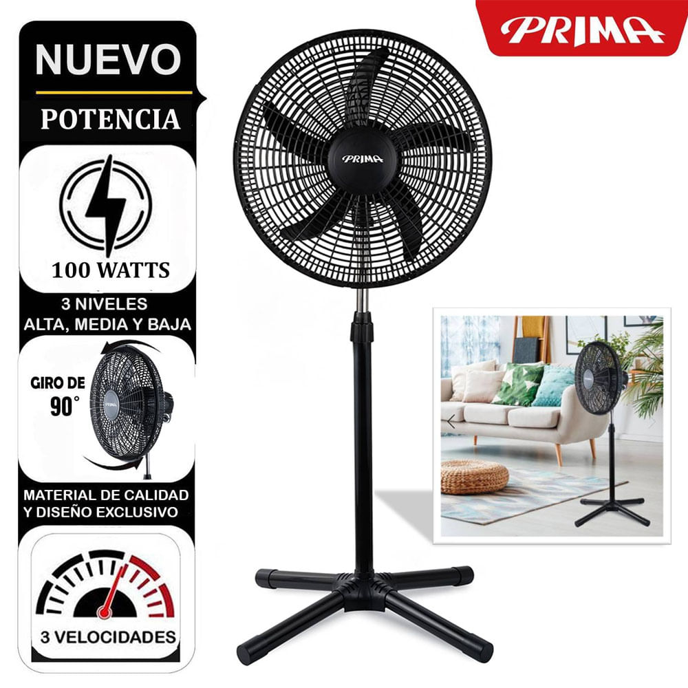Ventilador de Pedestal 18 100 Watts 3 Velocidades YL-1805-1P Ventilador de Pedestal 18 100 Watts 3 Velocidades YL-1805-1P