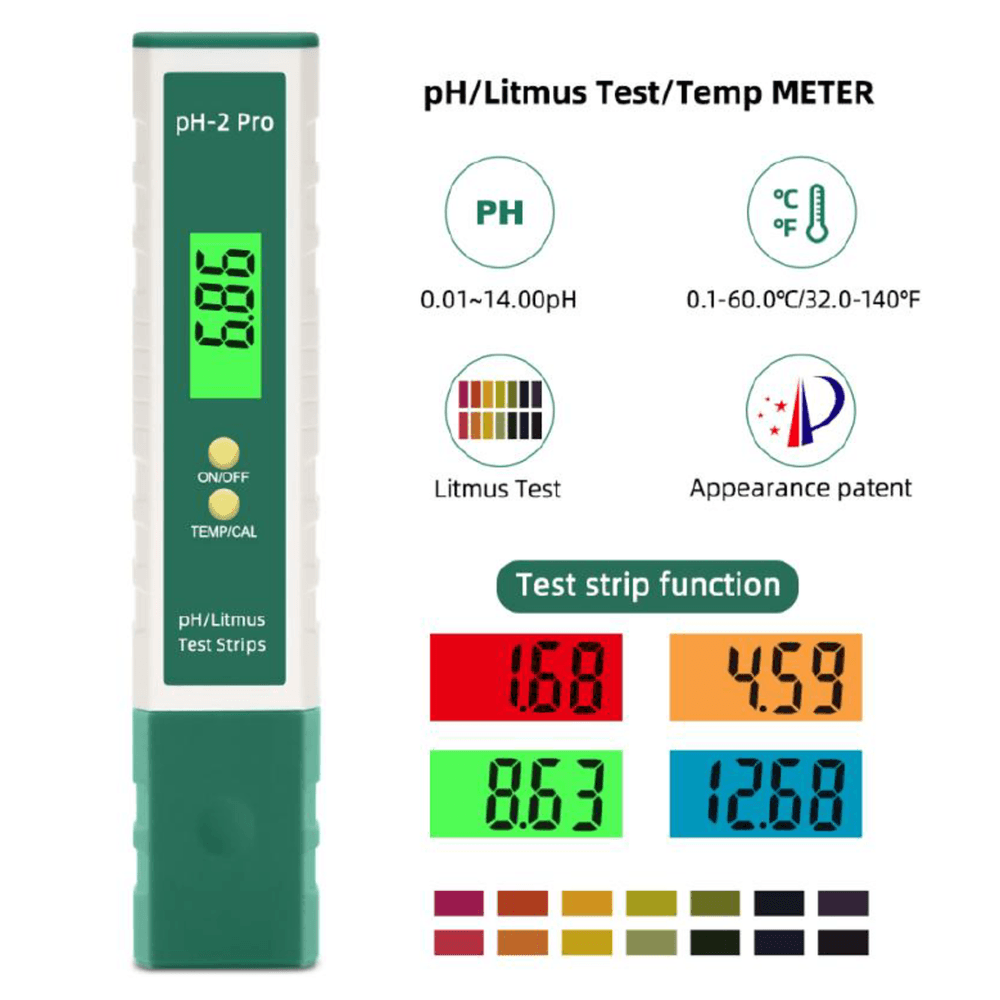Medidor Digital de Ph y Temperatura Litmus 2 en 1 Phmetro Potenciómetro Agua Medidor Digital de Ph y Temperatura Litmus 2 en 1 Phmetro Potenciómetro Agua