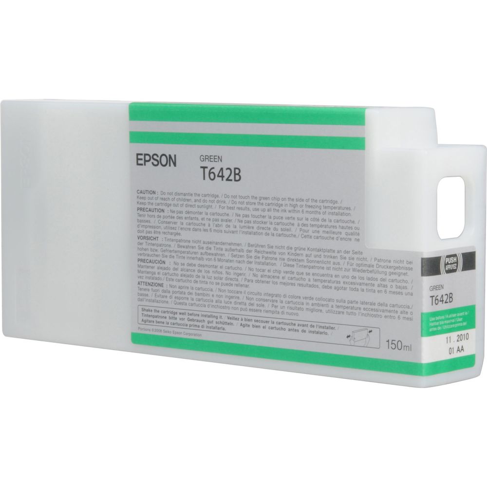 Cartucho de Tinta Epson T642B00 Green Ultrachrome Hdr para Impresoras Stylus Pro Seleccionadas 150 587312-REG Cartucho de Tinta Epson T642B00 Green Ultrachrome Hdr para Impresoras Stylus Pro Seleccionadas 150 587312-REG