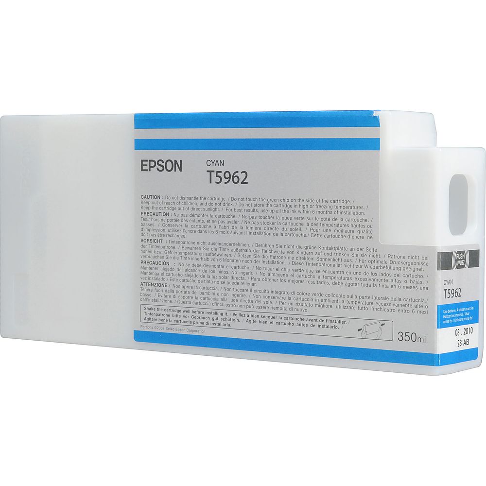 Cartucho de Tinta Epson Ultrachrome Hdr T596200 Cian para Impresoras Stylus Pro Seleccionadas 350 M 587318-REG Cartucho de Tinta Epson Ultrachrome Hdr T596200 Cian para Impresoras Stylus Pro Seleccionadas 350 M 587318-REG
