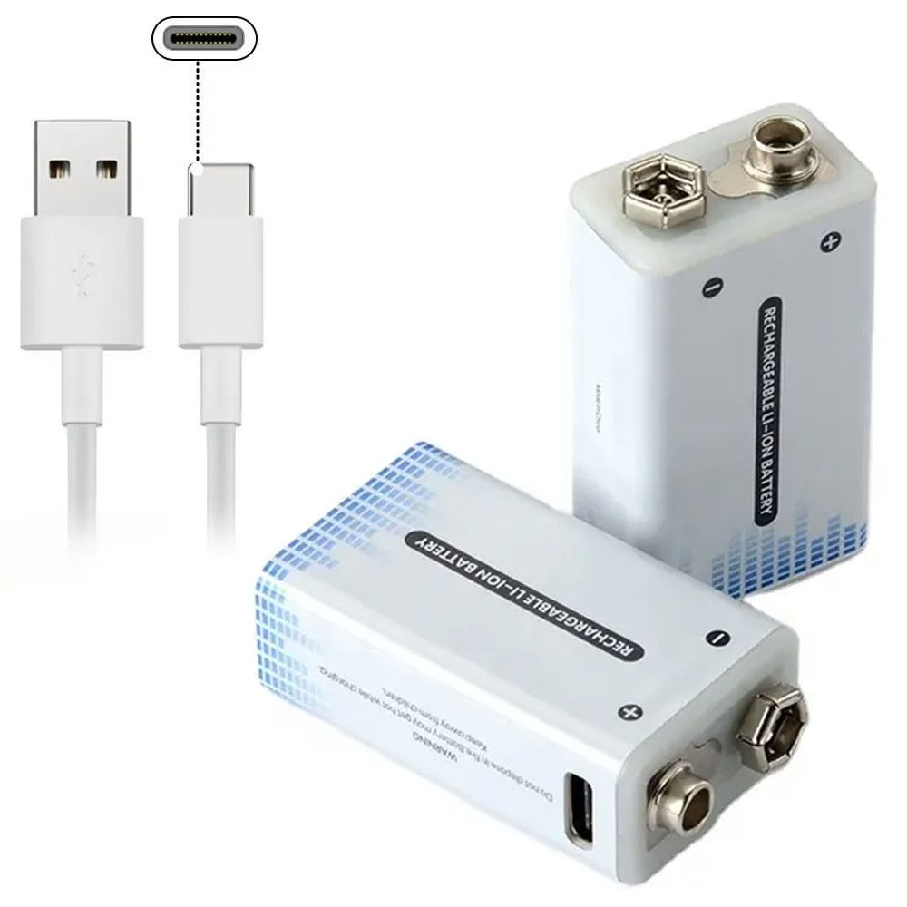 Bateria de Litio Pila 9V Recargable USB tipo C 1000Mah Bateria de Litio Pila 9V Recargable USB tipo C 1350Mah Bateria de Litio Pila 9V Recargable USB tipo C 1000Mah Bateria de Litio Pila 9V Recargable USB tipo C 1350Mah