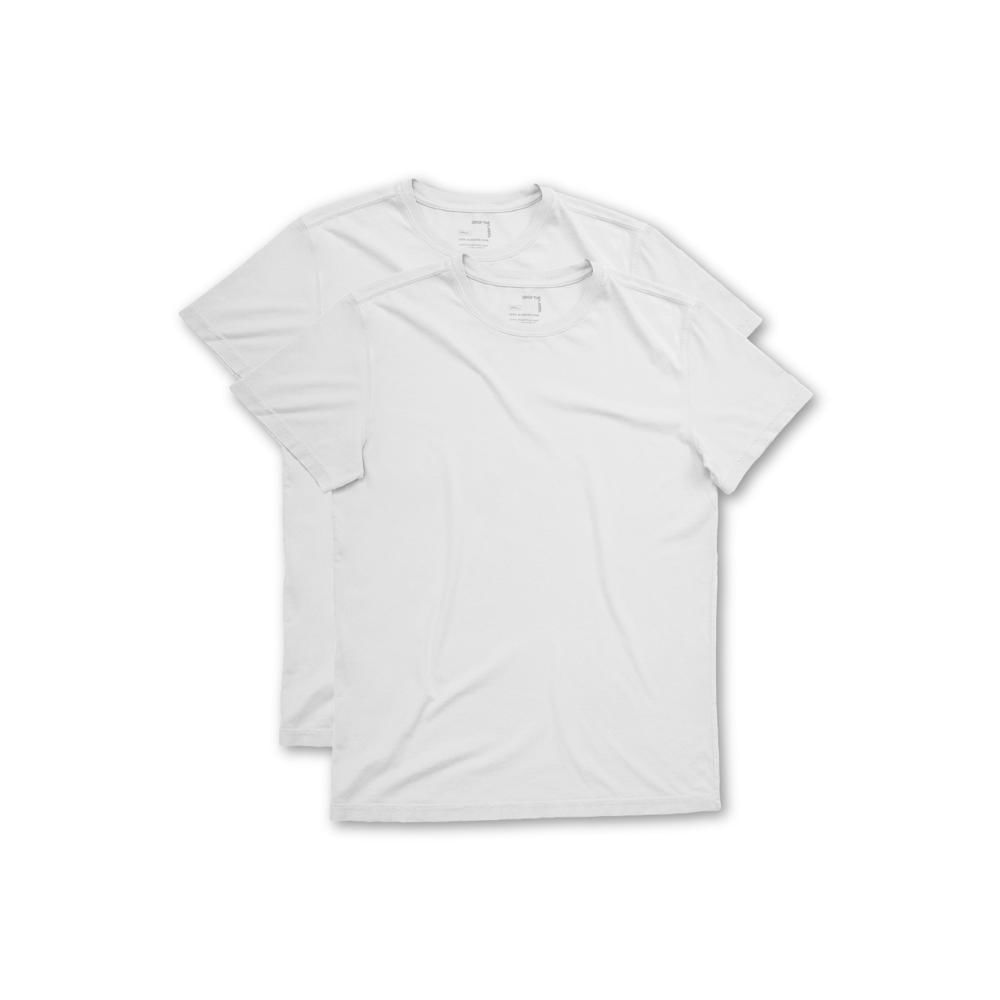 2-Pack Polo Blanco para Hombre Drop the Label Cuello Redondo Manga Corta Algodón Pima talla L 2-Pack Polo Blanco para Hombre Drop the Label Cuello Redondo Manga Corta Algodón Pima talla L