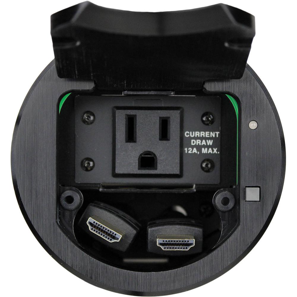 Caja de Mesa IPS T3-IPS-1B de FSR con Dos Espacios, Dos Soportes para Cable, Botón y LED (Redonda, N 1108304-REG Caja de Mesa IPS T3-IPS-1B de FSR con Dos Espacios, Dos Soportes para Cable, Botón y LED (Redonda, N 1108304-REG