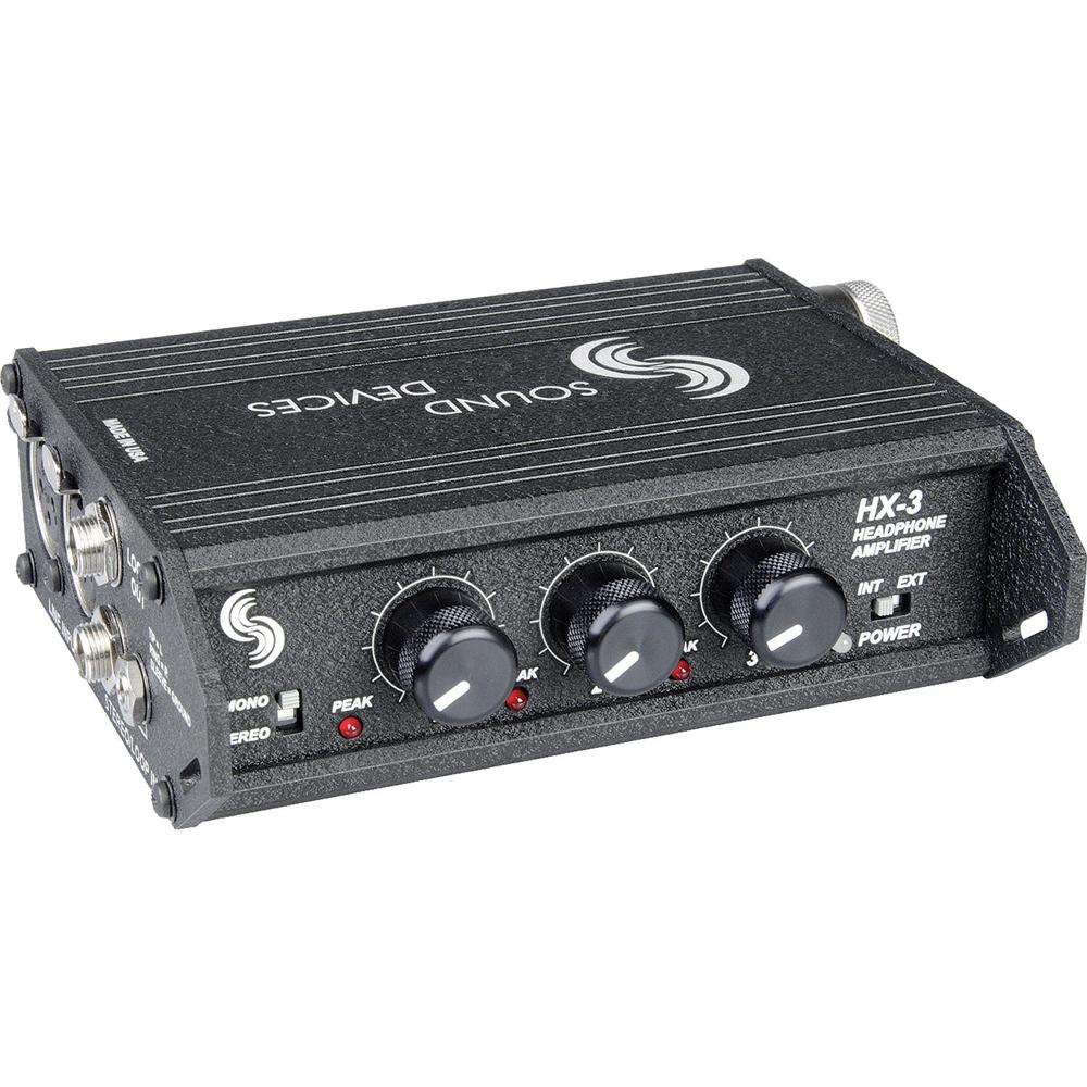 Amplificador de Auriculares Portátil Sound Devices HX-3 - 3 Canales con Entradas XLR Balanceadas, En
