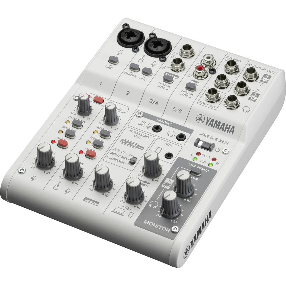 Yamaha AG06MK2 Mezclador de 6 Canales y Interfaz de Audio USB (Blanco) - Entradas Combo Mic/Line, Ef 1701788-REG Yamaha AG06MK2 Mezclador de 6 Canales y Interfaz de Audio USB (Blanco) - Entradas Combo Mic/Line, Ef 1701788-REG