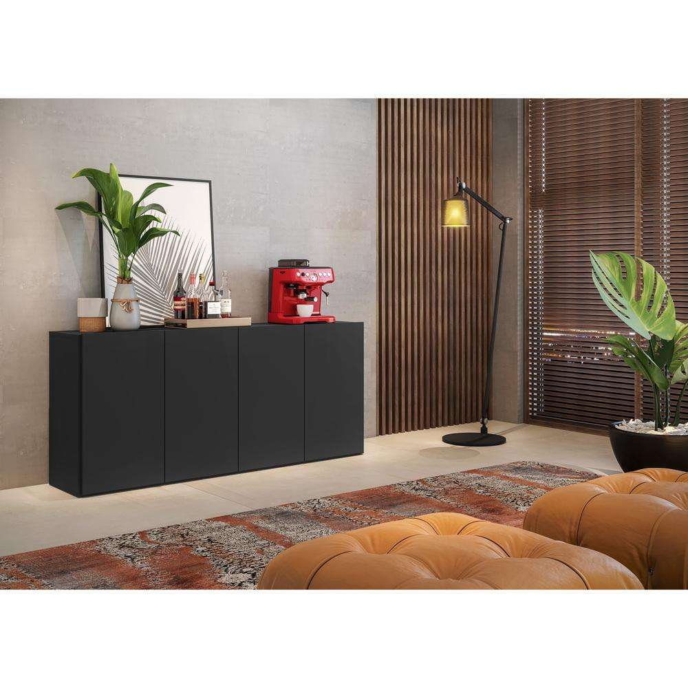 Vitrina para vajilla 4 puertas Kendall color Negro TU MESITA Vitrina para vajilla 4 puertas Kendall color Negro TU MESITA