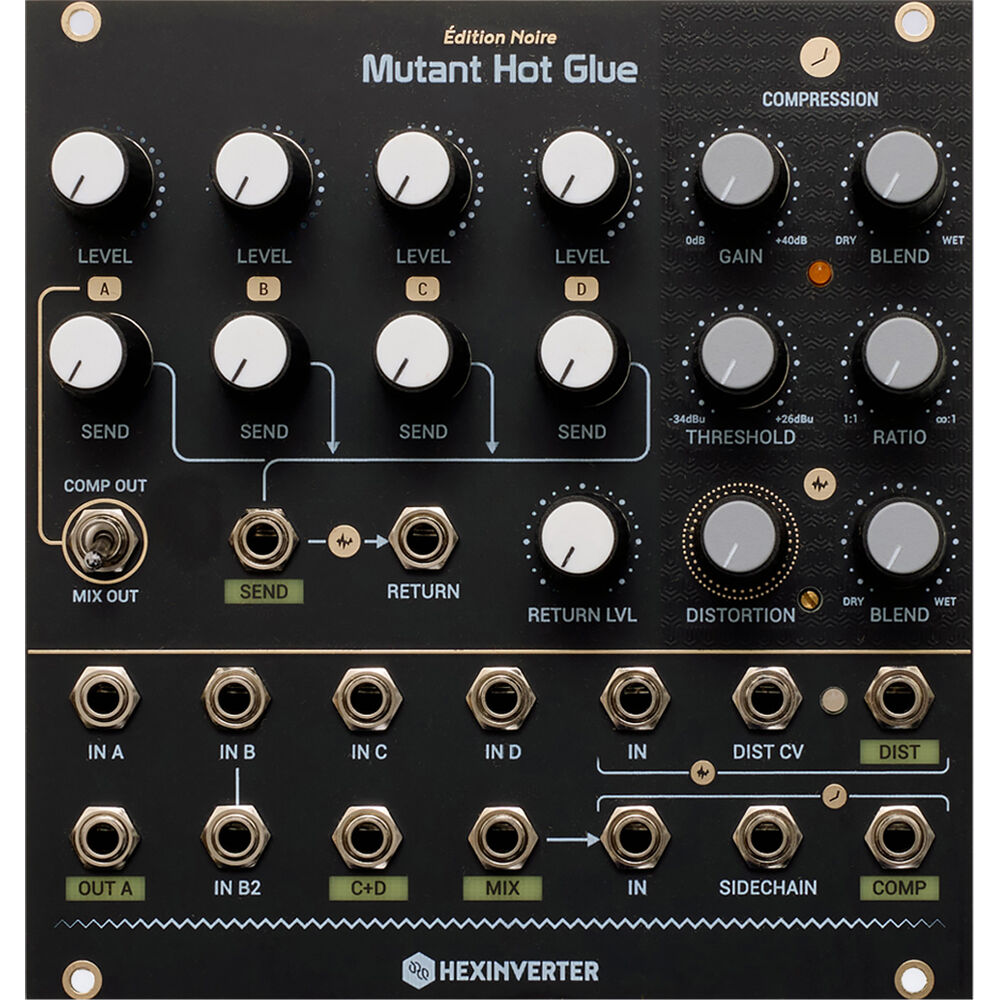 Erica Synths Hexinverter Mutant Hot Glue Mezclador Analógico de Bus con Efectos y Compresor Eurorack 1828199-REG Erica Synths Hexinverter Mutant Hot Glue Mezclador Analógico de Bus con Efectos y Compresor Eurorack 1828199-REG