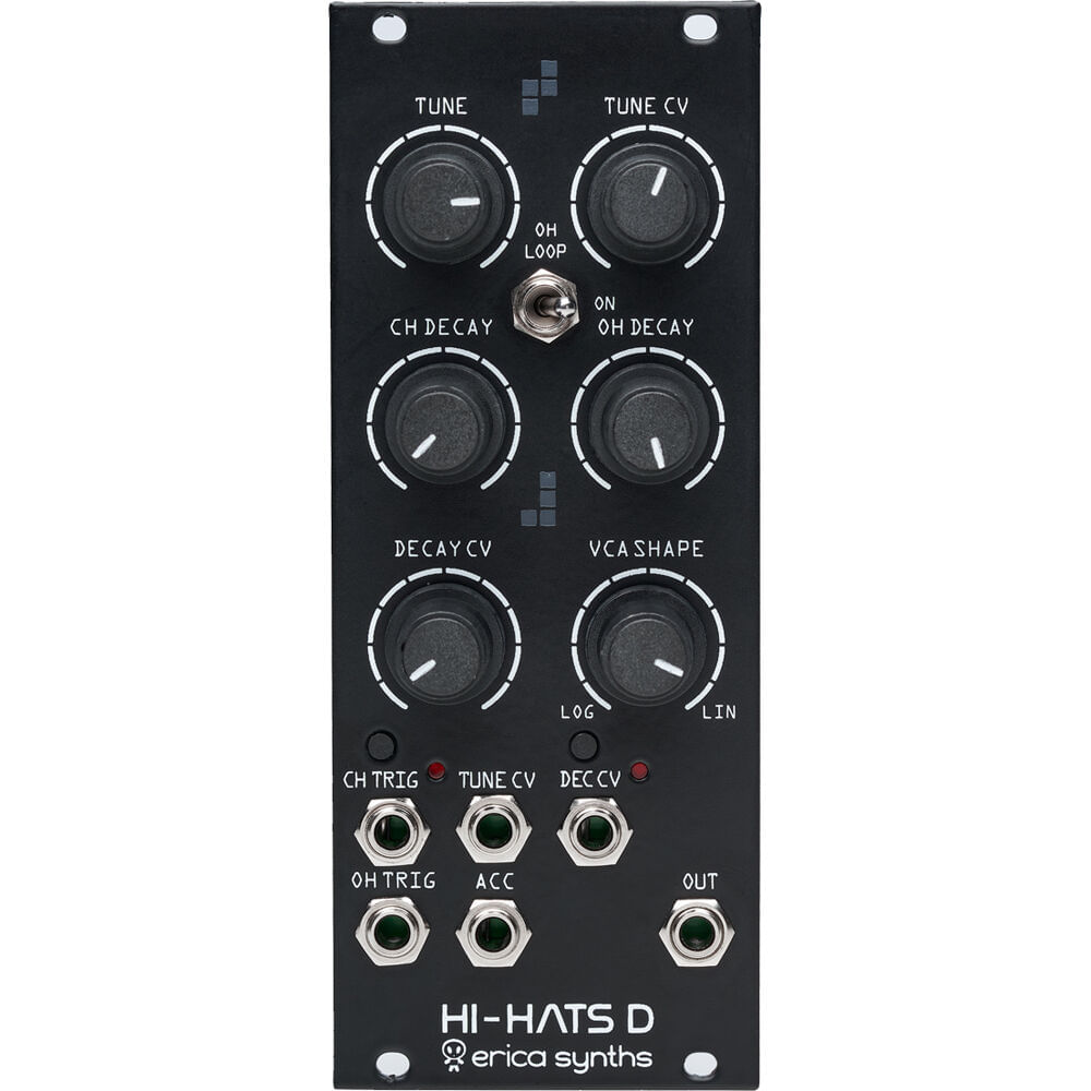 Módulo Eurorack Erica Synths Hi-Hats D (10 HP) - Hi-Hats Digitales Clásicos, DAC de 6-Bit, VCA Analó 1763519-REG Módulo Eurorack Erica Synths Hi-Hats D (10 HP) - Hi-Hats Digitales Clásicos, DAC de 6-Bit, VCA Analó 1763519-REG