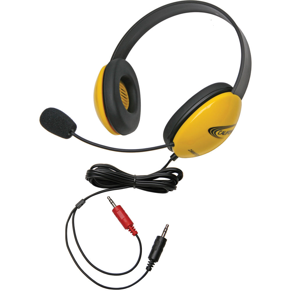 Auriculares Califone 2800YL-AV (Conector Doble de 3.5mm, Amarillo)