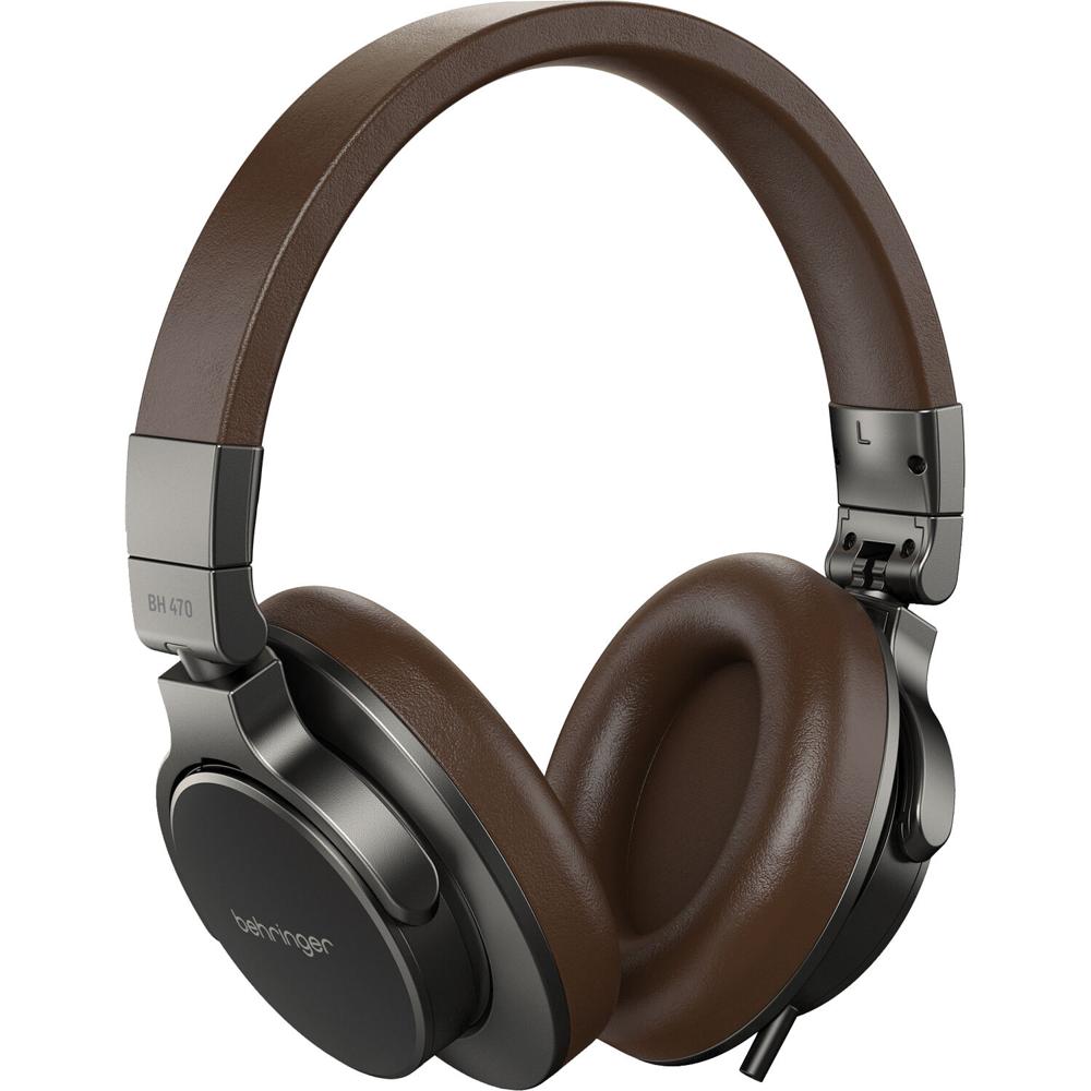 Auriculares de Estudio Cerrados Behringer BH 470 (Marrón/Plata) - Monitoreo Compacto con Drivers Din