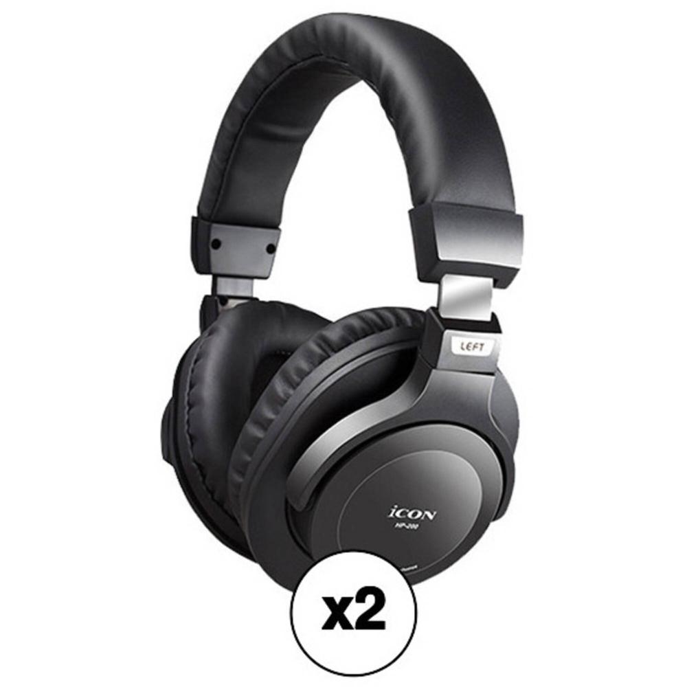 Auriculares de Estudio Icon Pro Audio HP200 Cerrados (Paquete de 2) - Grabación/Mixing y Podcasts, R