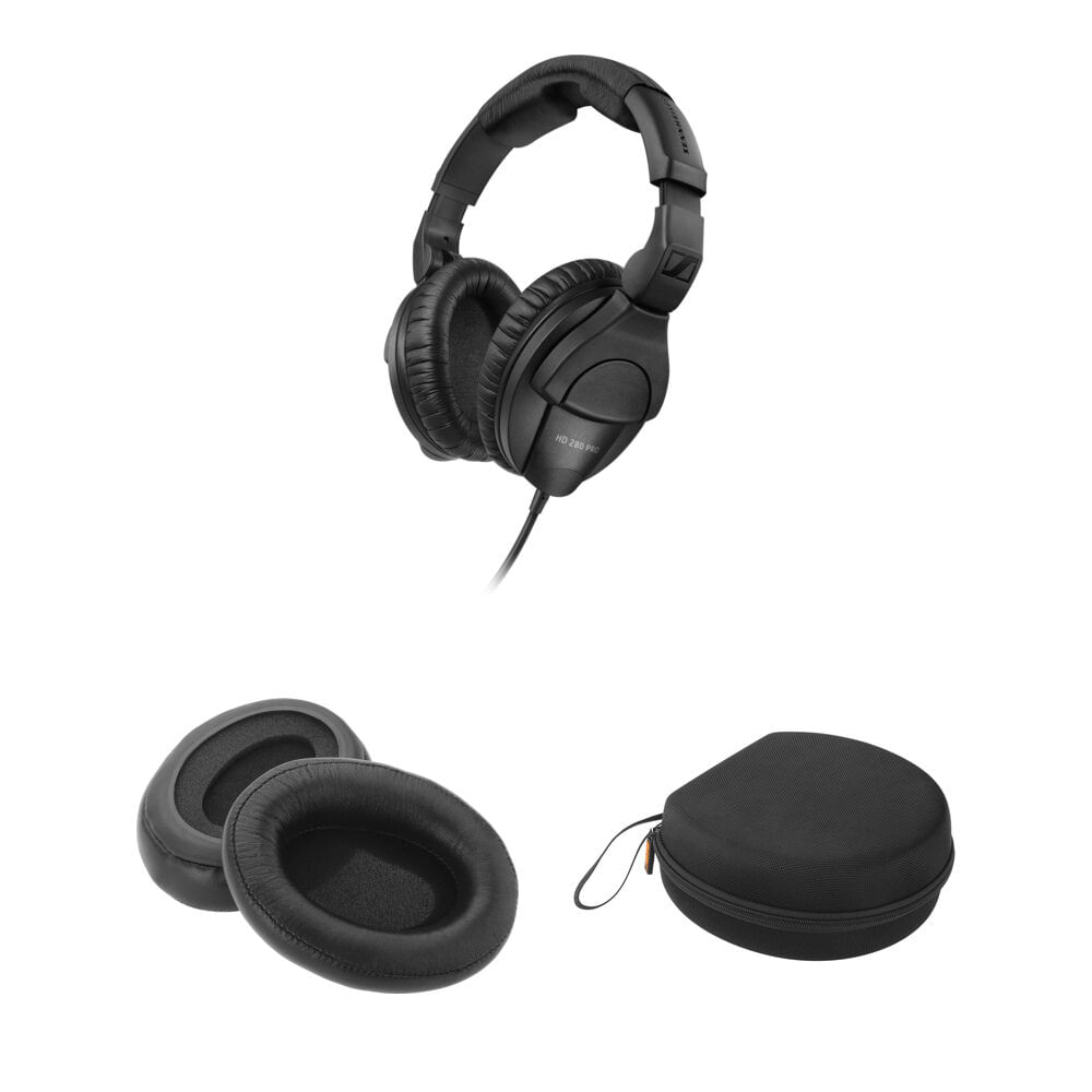 Auriculares Sennheiser HD 280 Pro Cerrados con Almohadillas de Cuero de Oveja y Kit de Accesorios (F