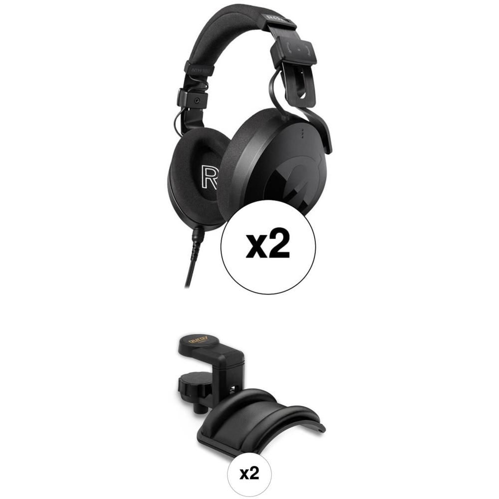 RODE NTH-100 Auriculares Profesionales Cerrados Over-Ear Kit con Soportes para Auriculares (Negro, 2