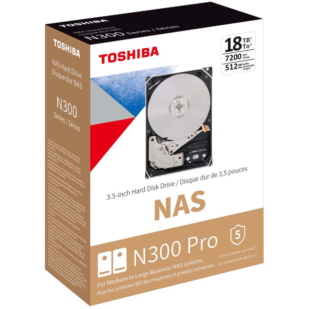 Disco Duro Interno Toshiba N300 Pro Nas Cmr de 18Tb de 3.5 1759586-REG Disco Duro Interno Toshiba N300 Pro Nas Cmr de 18Tb de 3.5 1759586-REG