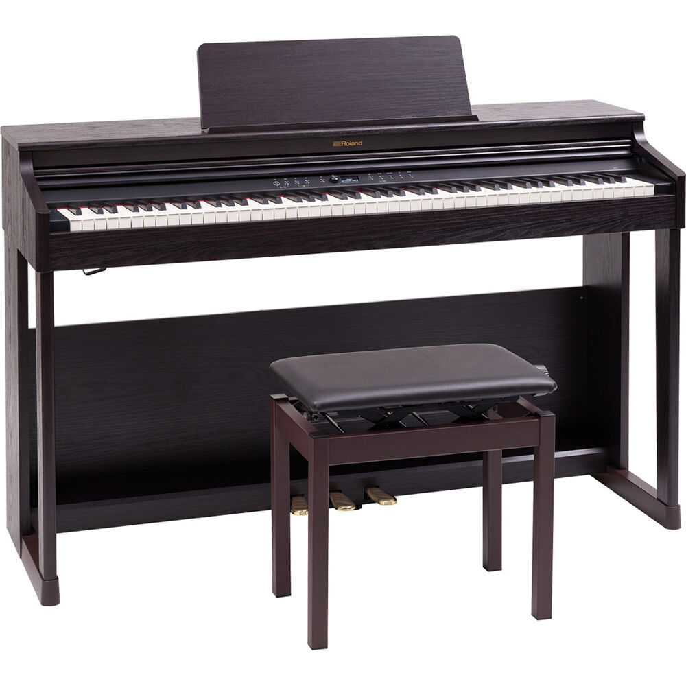 Piano Digital Clásico Roland RP701 de 88 Teclas con Soporte y Banco (Madera Oscura) - Diseño Tradici 1617191-REG Piano Digital Clásico Roland RP701 de 88 Teclas con Soporte y Banco (Madera Oscura) - Diseño Tradici 1617191-REG