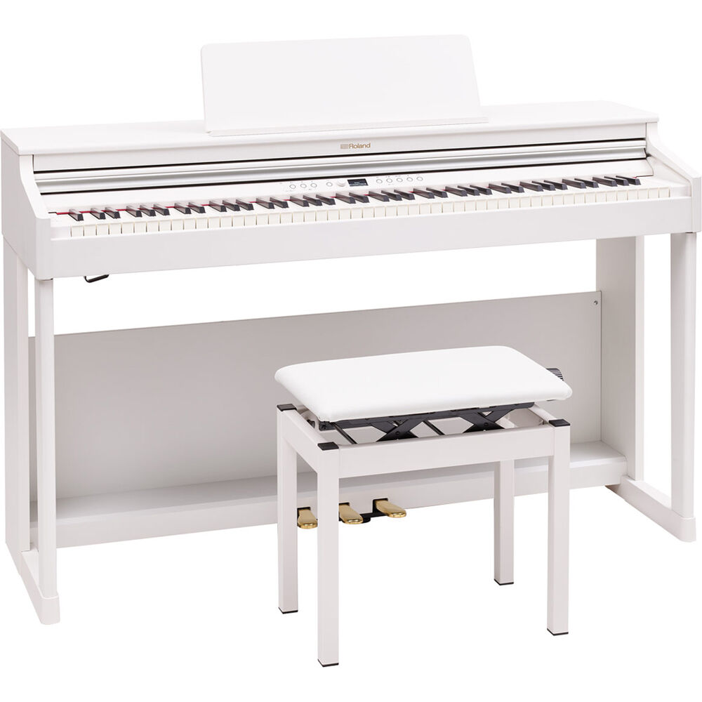 Piano Digital Clásico Roland RP701 de 88 Teclas con Soporte y Banco (Blanco) - Diseño Tradicional, B 1617193-REG Piano Digital Clásico Roland RP701 de 88 Teclas con Soporte y Banco (Blanco) - Diseño Tradicional, B 1617193-REG