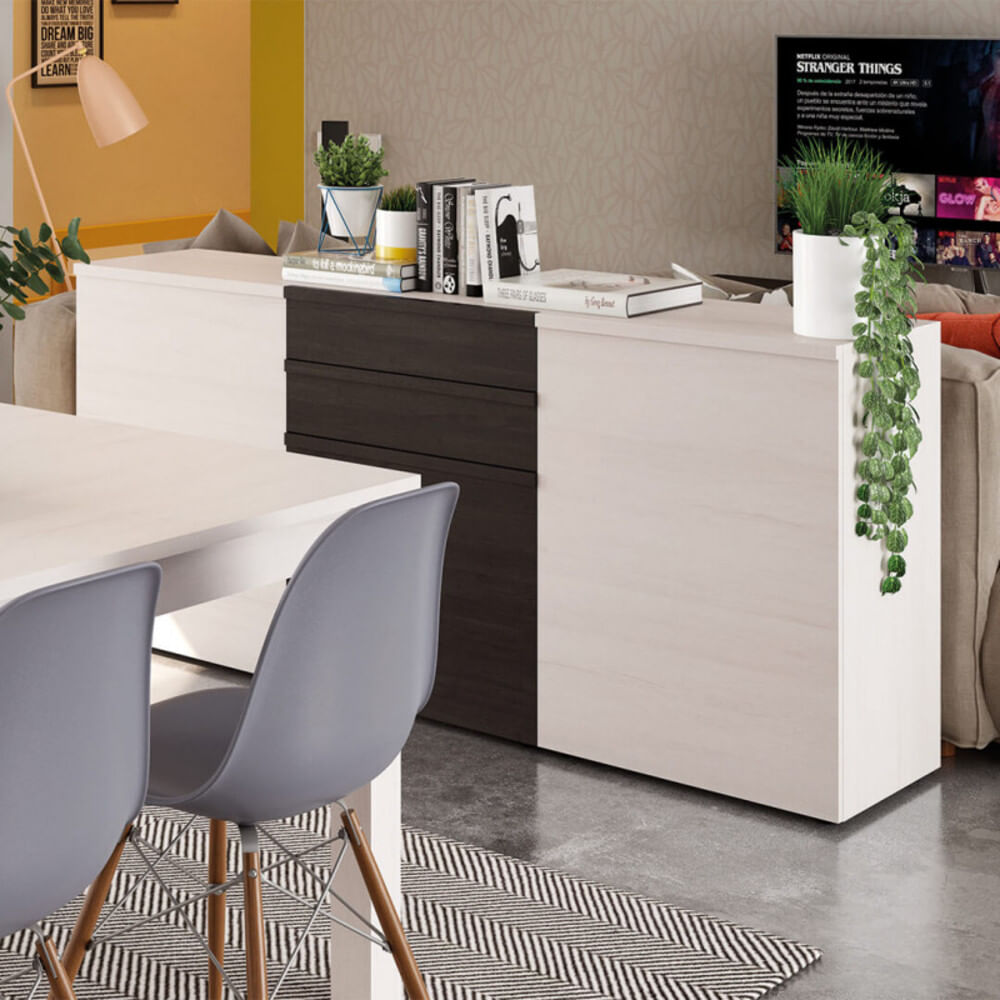 Aparador Contemporáneo René 2 cajones 3 puertas TU MESITA Aparador Contemporáneo René 2 cajones 3 puertas TU MESITA