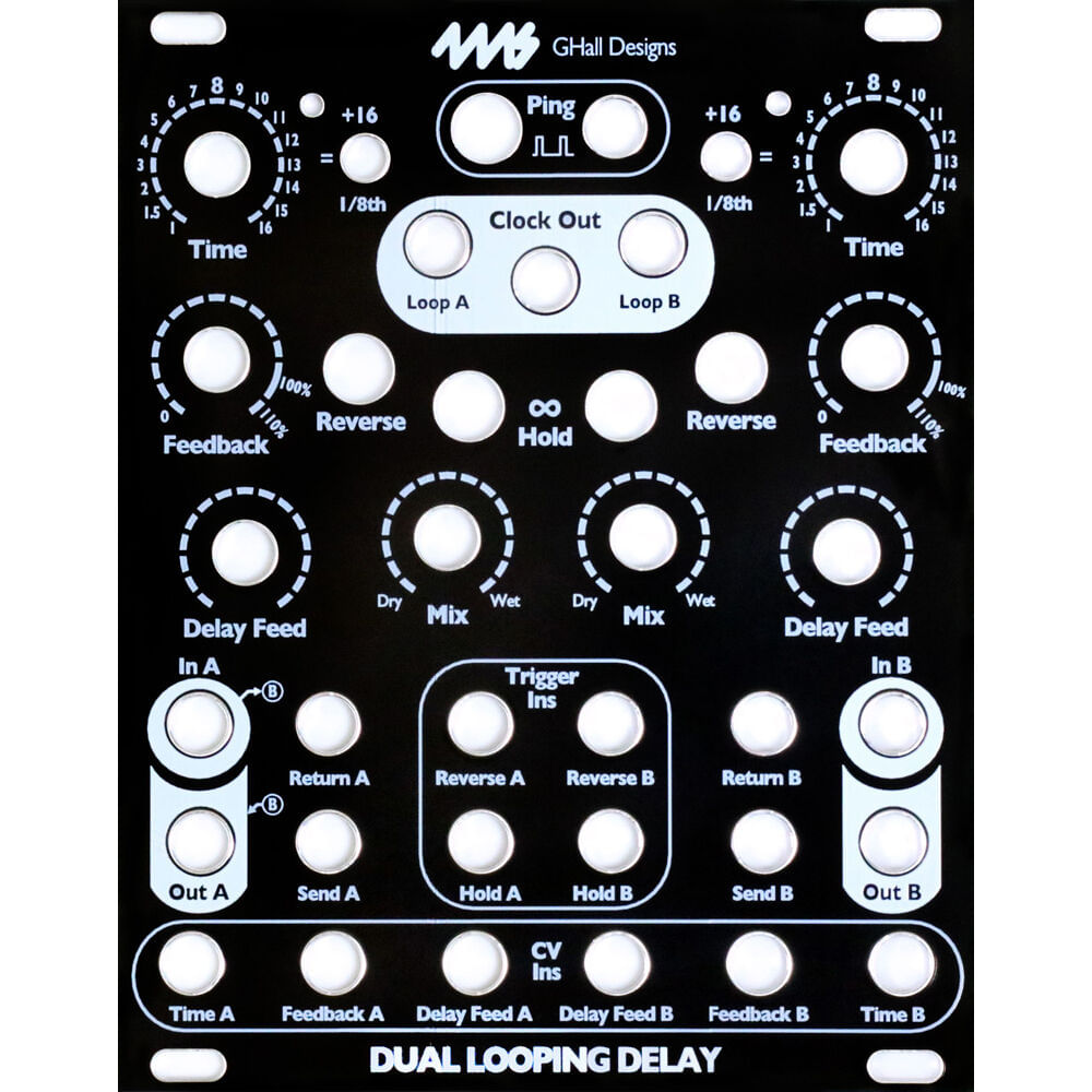 Placa Frontal DIY para Módulo de Retraso Doble en Eurorack (Negro Satinado) 1774240-REG Placa Frontal DIY para Módulo de Retraso Doble en Eurorack (Negro Satinado) 1774240-REG