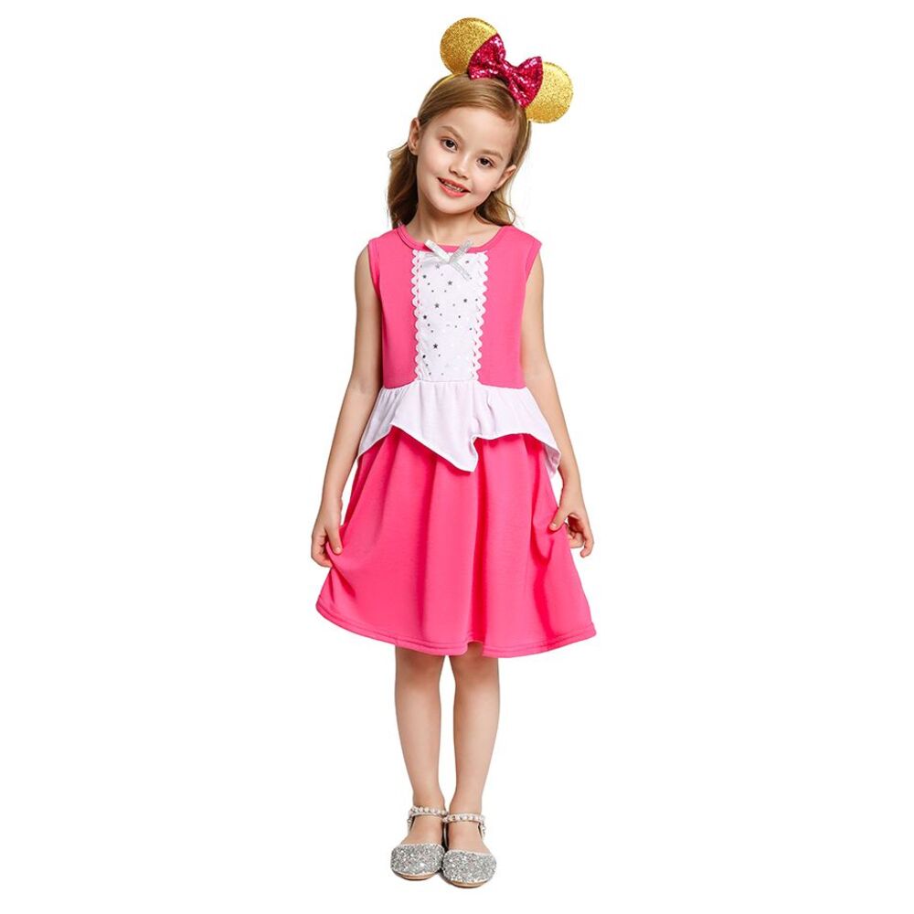 Disfraz de Niña Princesa Peach + Vincha Palo Rosa Talla 4 Años Disfraz de Niña Princesa Peach + Vincha Palo Rosa Talla 4 Años