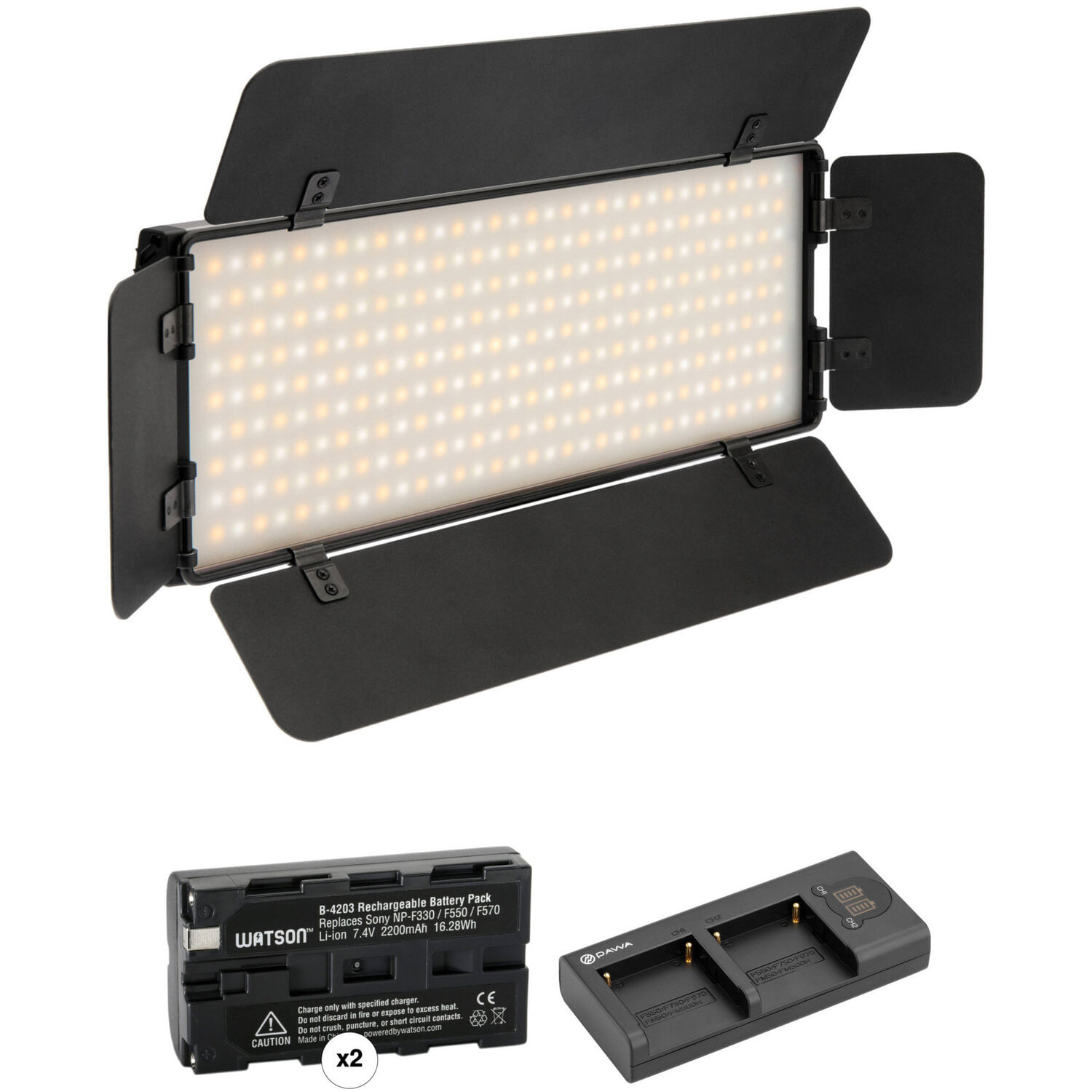 Kit de Luz en Cámara Genaray Ultra Thin Bicolor 288 Smd Led con Dos Baterías Y Cargador Dual