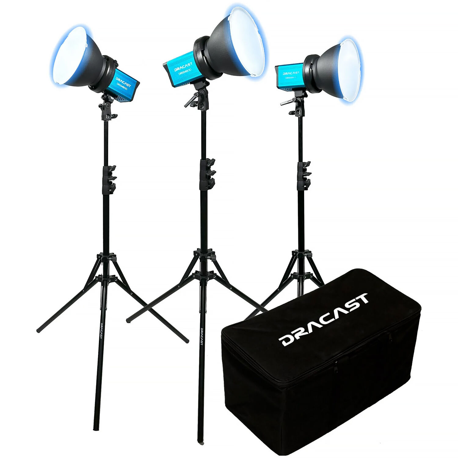 Kit de 3 Luces Led Dracast X Series M80D Monolight V Mount Luz Diurna con Estuche de Nylon
