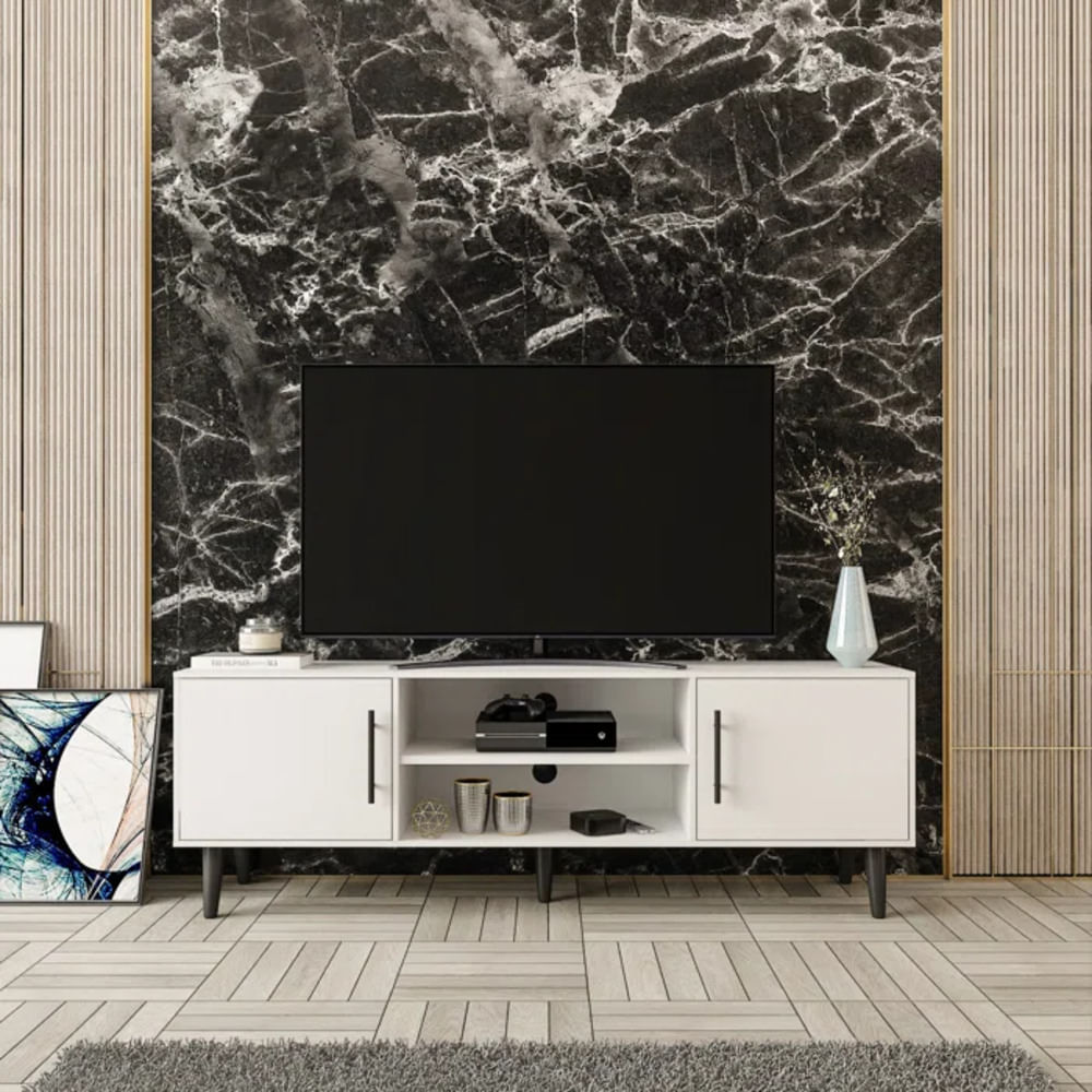 Mesa de TV Clásica Miriam color Blanco TU MESITA 2 puertas Mesa de TV Clásica Miriam color Blanco TU MESITA 2 puertas