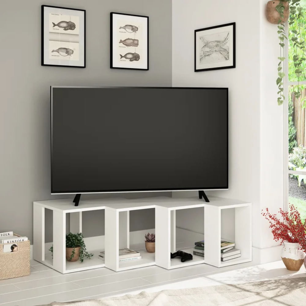 Mesa de TV Multiusos Samir color Blanco TU MESITA Mesa de TV Multiusos Samir color Blanco TU MESITA