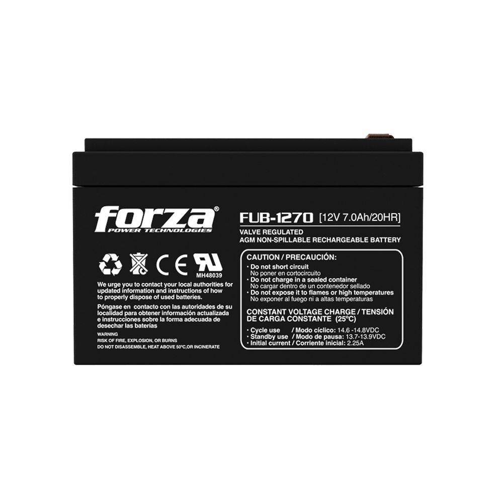 Batería Forza Fub-1270 Sellada Recargable 12V 7Ah Agm Sin Mantenimiento Batería Forza Fub-1270 Sellada Recargable 12V 7Ah Agm Sin Mantenimiento